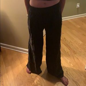 HARD TAIL 100% CUPRA BLACK WIDE LEG PANTS! POCKETS